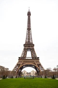 View at Eiffel Tower from the Champ de Mars (Field of Mars) Stock Photos