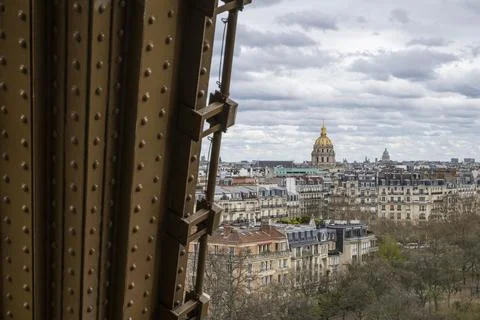 View from the Eiffel Tower to the Invalides, Paris, Ile-de-France, France Stock Photos