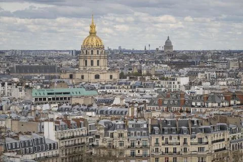 View from the Eiffel Tower to the Invalides, Paris, Ile-de-France, France Stock Photos