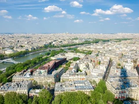 View from the Eiffel Tower of northeastern part of Paris Stock Photos