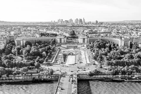 View from Eiffel Tower over Trocadero - PARIS / FRANCE - SEPTEMBER 24, 2017 Fotos Stock