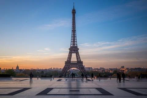 A view of the Eiffel Tower from Palais de Chaillot, Paris, France Foto stock