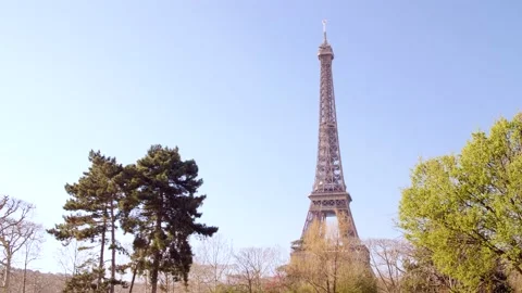 View of the Eiffel tower in Paris Stock Footage 182869416