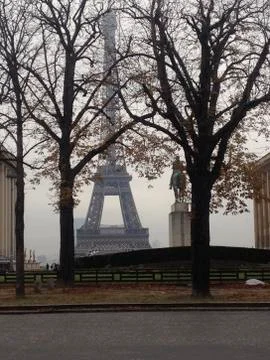 View of eiffel tower, paris, ile de france, france Stock Photos