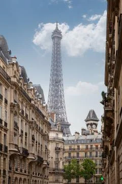 View on the Eiffel Tower in Paris Foto stock