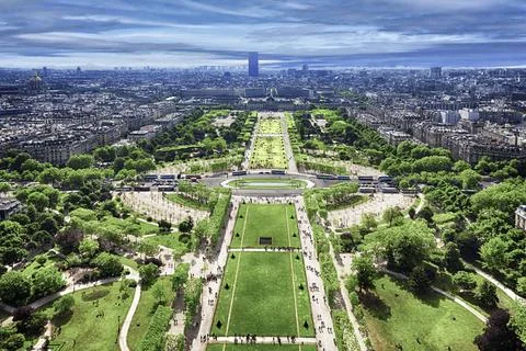 View from Eiffel tower in Paris Top view from Eiffel tower in Paris Copyri... Stock Photos