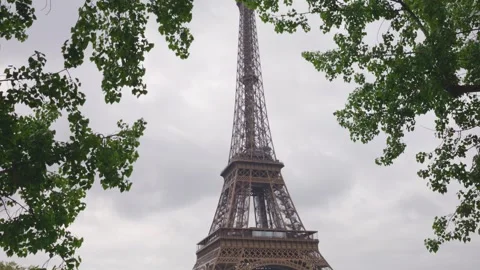 View of the Eiffel Tower, Pont d'Iena bridge. Stock Footage 310199968