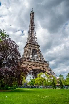 View of the Eiffel Tower in Summer, Paris Stock Photos