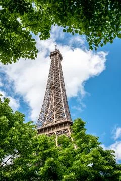 View of the Eiffel Tower in Summer, Paris Stock Photos