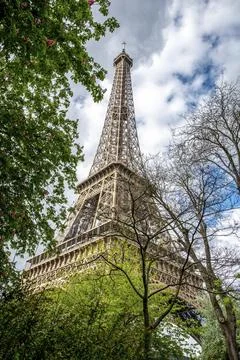 View of the Eiffel Tower in Summer, Paris, France, Europe Stock Photos