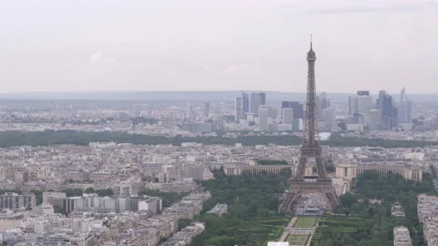 View of the Eiffel tower from Tour Montparnasse, Paris, France, Europe Stock Footage 237925266