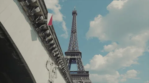 View of the Eiffel Tower. Underpass Video stock 47133063