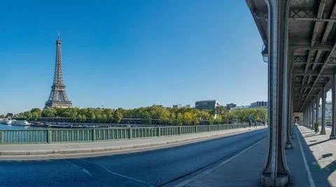 View of the Eiffel tower walking through Paris view of the Eiffel tower wa... Stock Photos