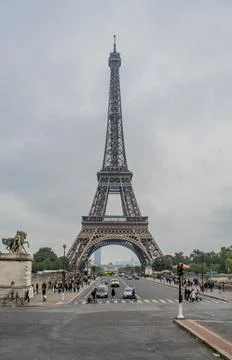  view of the Eiffel tower walking through Paris view of the Eiffel tower w... Stock Photos