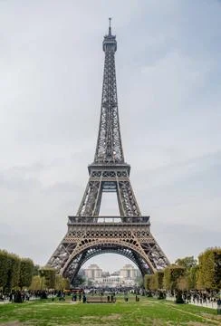 View of the Eiffel tower walking through Paris view of the Eiffel tower wa... Stock Photos