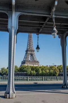 View of the Eiffel tower walking through Paris view of the Eiffel tower wa... Stock Photos