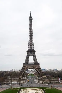 View at Eiffel Tower in Winter, Paris, France Stock Photos