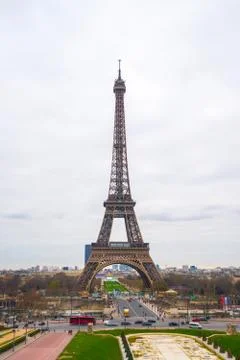 View at Eiffel Tower in Winter, Paris, France Stock Photos