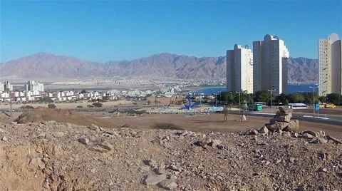 View to Eilat city Stock Footage 59743979
