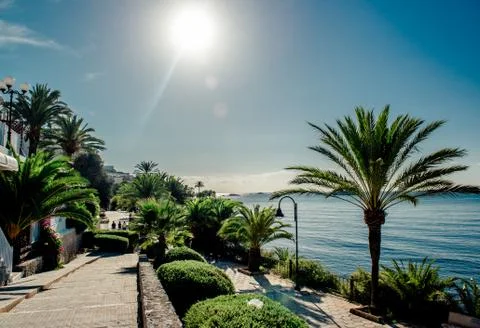 View of eivissa promenade. ibiza, spain Stock Photos