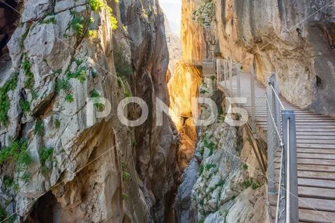 View of El Caminito del Rey tourist attraction Malaga, Spain. Stock Photos