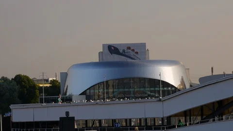 The view Elbe Promenade as well as the Elbe Philharmonic Hall, Hamburg,Germany Stock Footage 86809307
