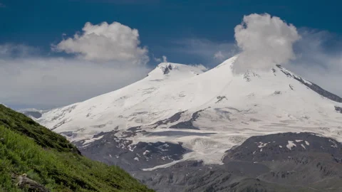 View of Elbrus from Cheget Stock Footage 302163582