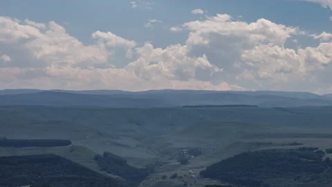 View of elbrus mount in clouds at day Stock Footage 301298908