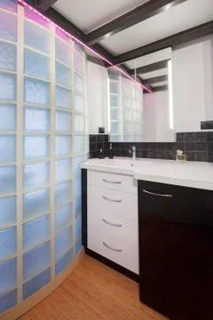 View of elegant bathroom Stock Photos