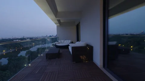 View Of Elegant Luxury Master Bedroom In A Stylish Home Stock Footage 130137860