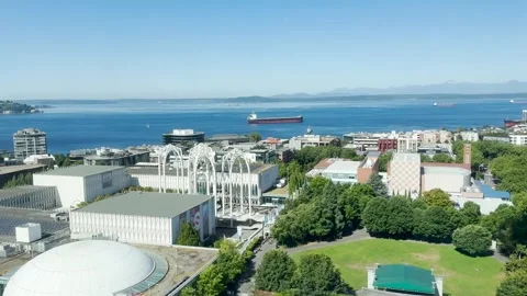 View from the elevator inThe Space Needle tower. Stock Footage 318543350