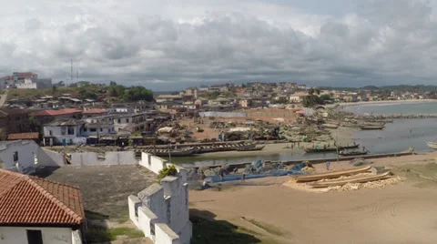 View from Elmina Castle, Ghana Vídeo Stock 34046489