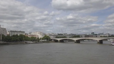 View of the embankment and the bridge. Stock Footage 76546883