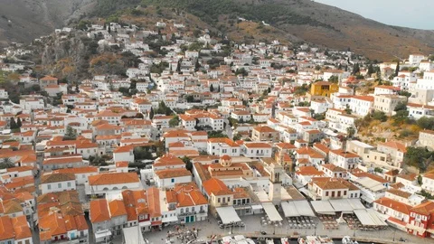 View of the embankment of Hydra Video stock 122939652