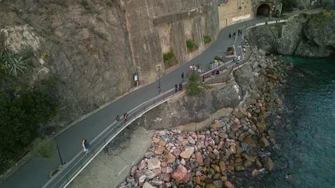View of the embankment in Monterosso Stock Footage 223252753
