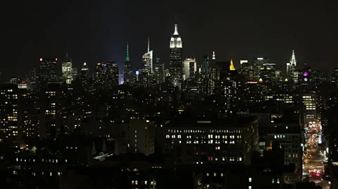 View of Empire State Building and skyline Stock-Footage 53777488