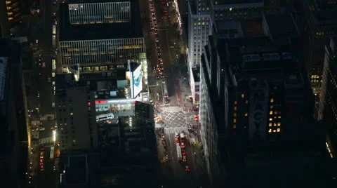 View from the Empire State Building at Night, New York Stock Footage 24247108