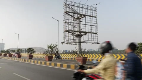 View of empty advertisement board Vidéo 147686941