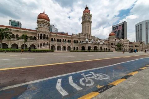 View of the empty Bangunan Sultan Abdul Samad building from the Merdeka squar Stock-Fotos
