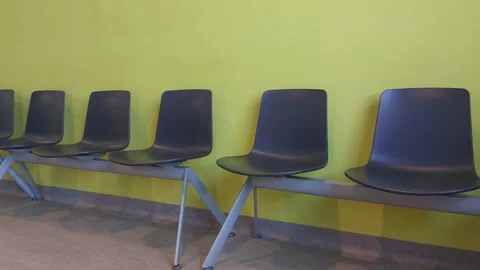 View of empty chairs in the waiting room Stock Footage 306128392
