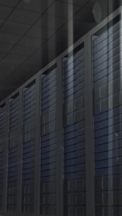 View of empty computer server room in seamless pattern Stock Footage 323151203