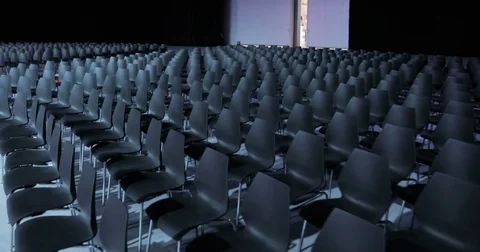 View of empty Conference hall with comfortable seats. conference room for the Stock Footage 80742800