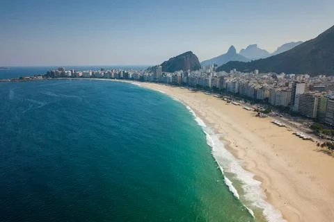 View of Empty Copacabana Beach Fotos Stock