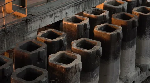 View of the empty form for the workpieces  Stock Footage 61824550