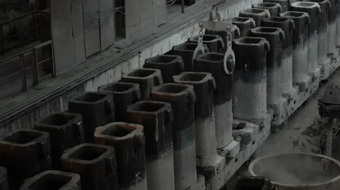 View of the empty form for the workpieces  Stock Footage 61937733