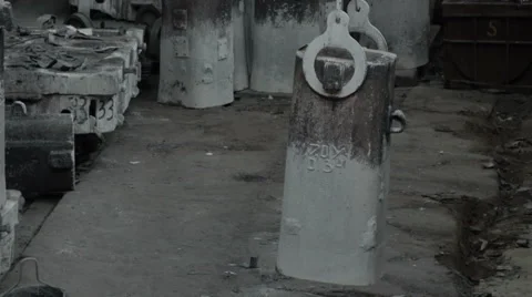 View of the empty form for the workpieces  Stock Footage 62247457