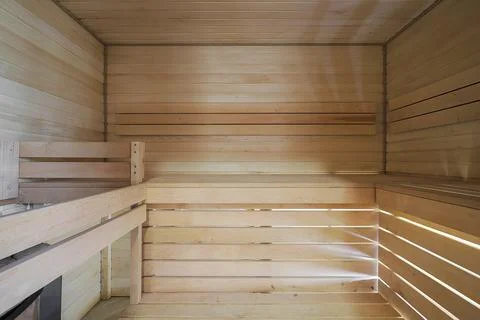 View of empty interior sauna room 写真素材