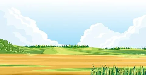 A view of empty land Stock Illustration