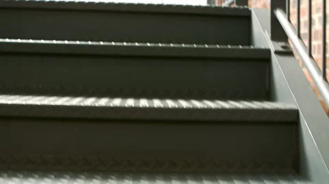 View of empty metal stairs Stock Footage 58558531