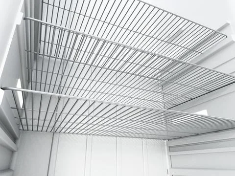 View of empty refrigerator interior. 3D illustration Stock Illustration